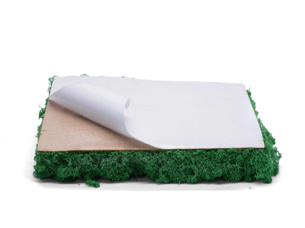 moss panel showing self-adhesive layer for easy application.