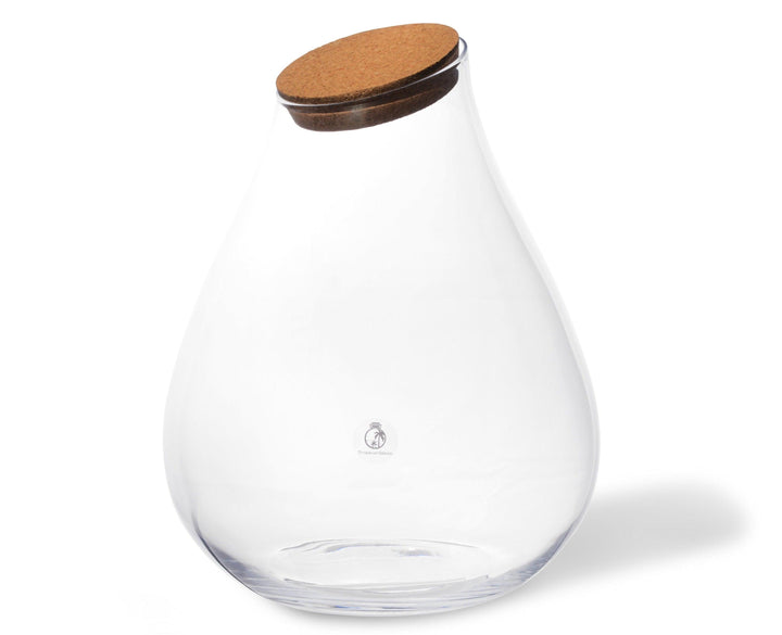 Terrarium Glass XXL 43 cm with Cork Lid | Teardrop Shape | Handmade - Tropical Glass