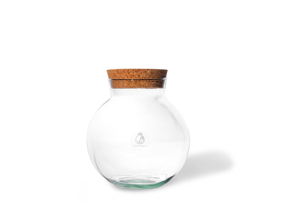 Round Terrarium Jar 18 cm with Cork Lid | Handmade - Tropical Glass