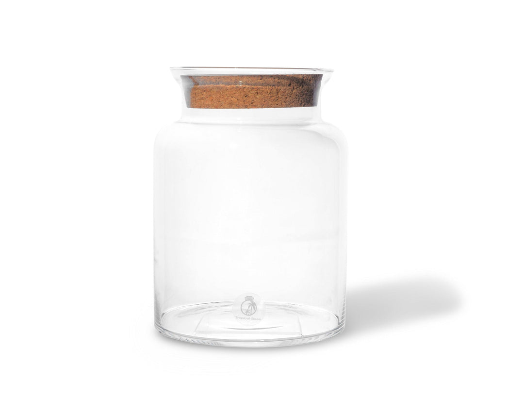 Glass Terrarium 25 cm with Cork Lid  | Handmade - Tropical Glass