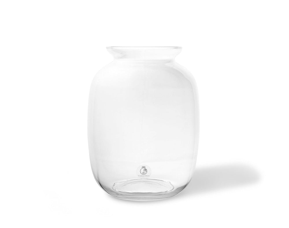 Terrarium Container 32 cm with Cork Lid | Keg Shape | Handmade - Tropical Glass