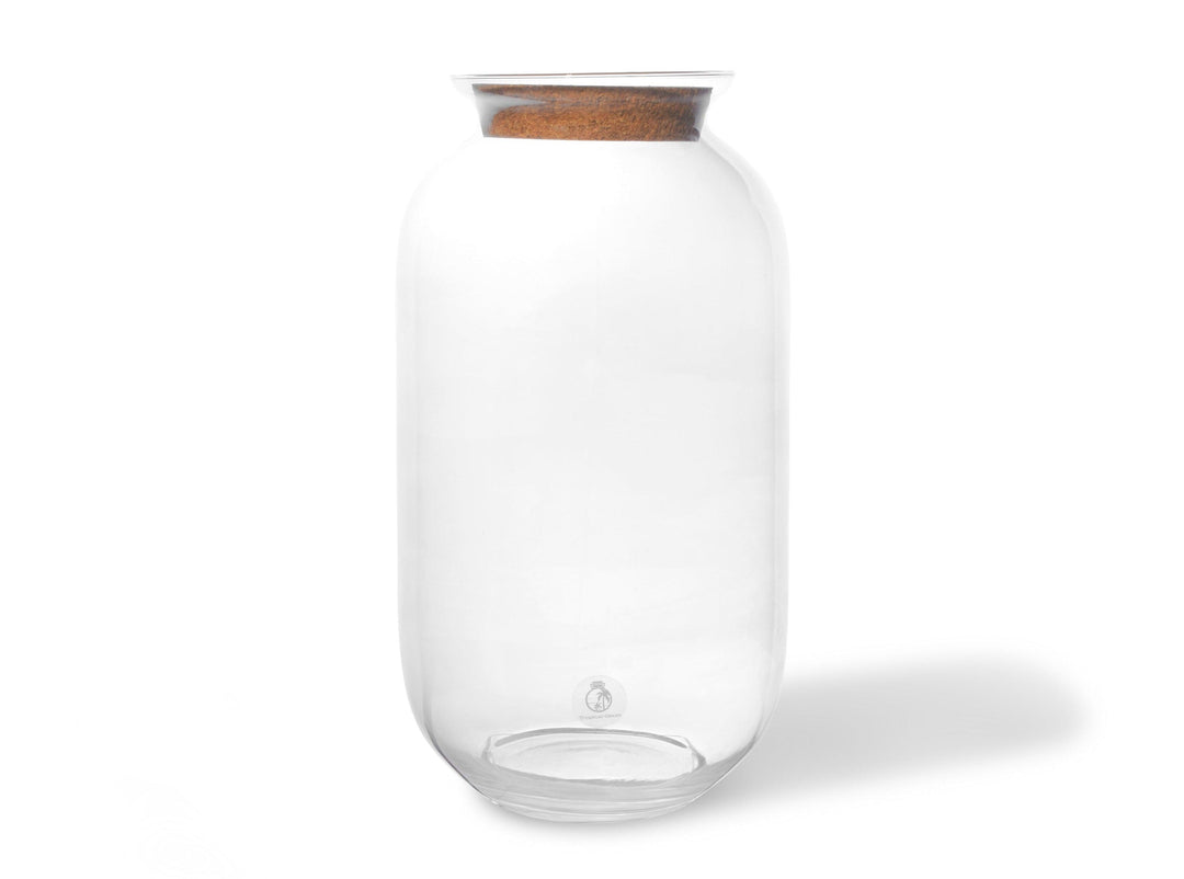 Glass Terrarium Jar 42 cm with Cork Lid | Tall Container | Handmade - Tropical Glass
