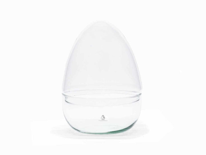 Medium Egg Shaped Glass Container | H: 26 cm