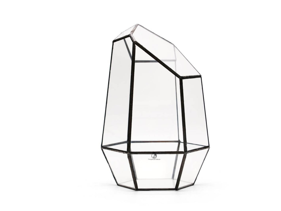 Geometric Glass Container | H: 28 cm