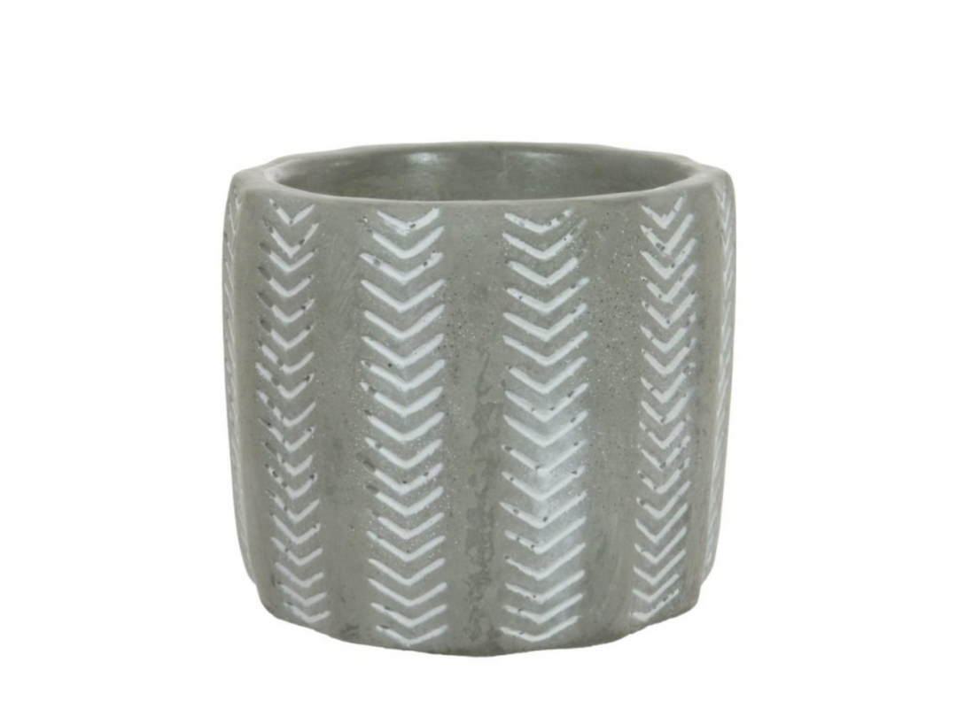 Grey Textured Clay Planter | 7 cm