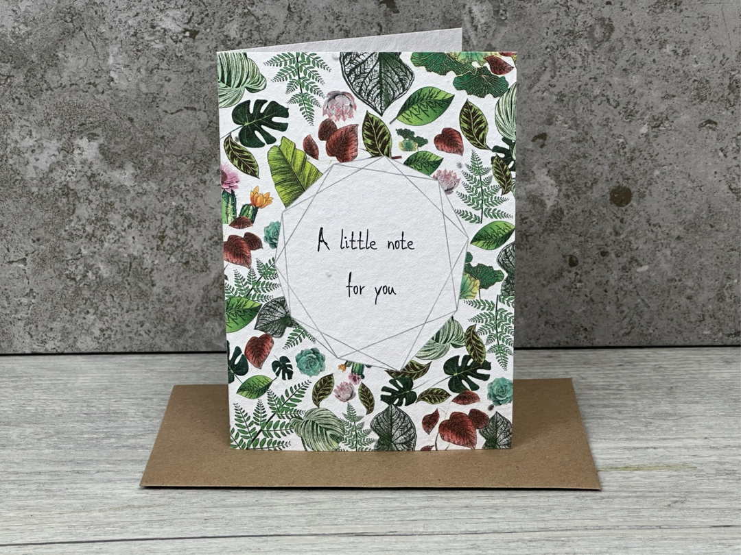 Handwritten Personalised Seeded Basil Card – Tropical Glass