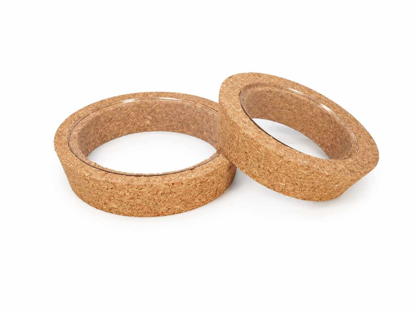 Set of clear view cork lids with transparent glass centres for terrarium jars