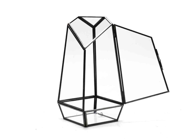Closed Geometric Glass Container