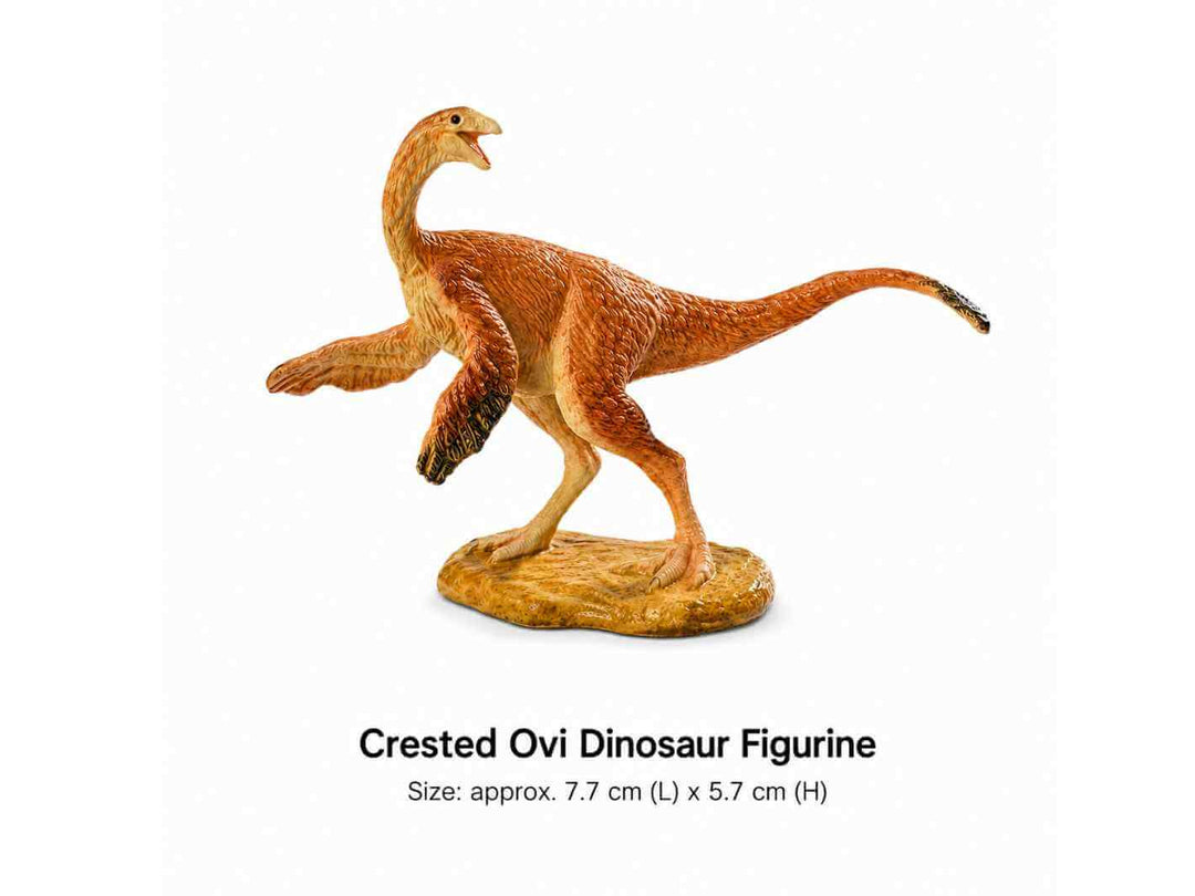 Golden Crested Ovi dinosaur figurine for creating a lively miniature garden scene