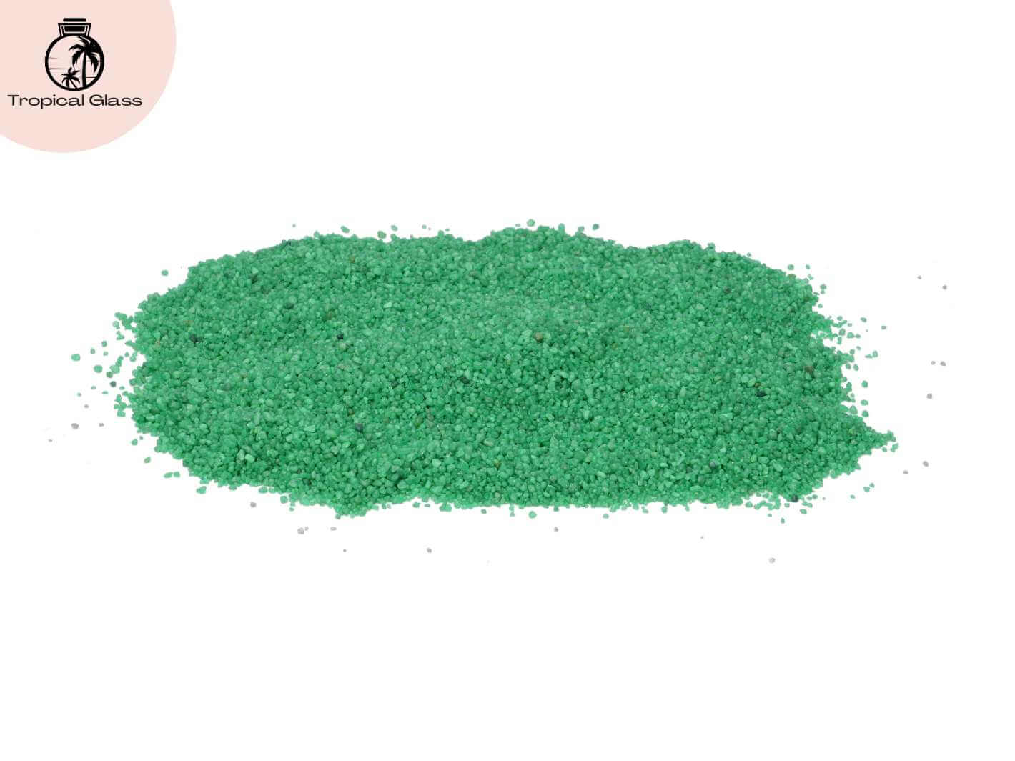 Decorative green quartz sand used as a top dressing for succulents, cactus pots, terrariums and aquariums
