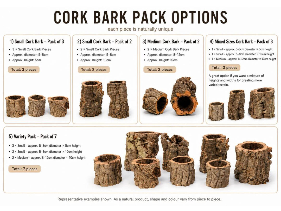 Natural Cork Bark Tube – Mini - Various Sizes