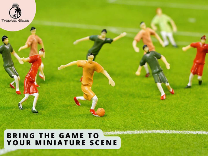 Pack of miniature football player figurines available in sets of 4, 8 or 12