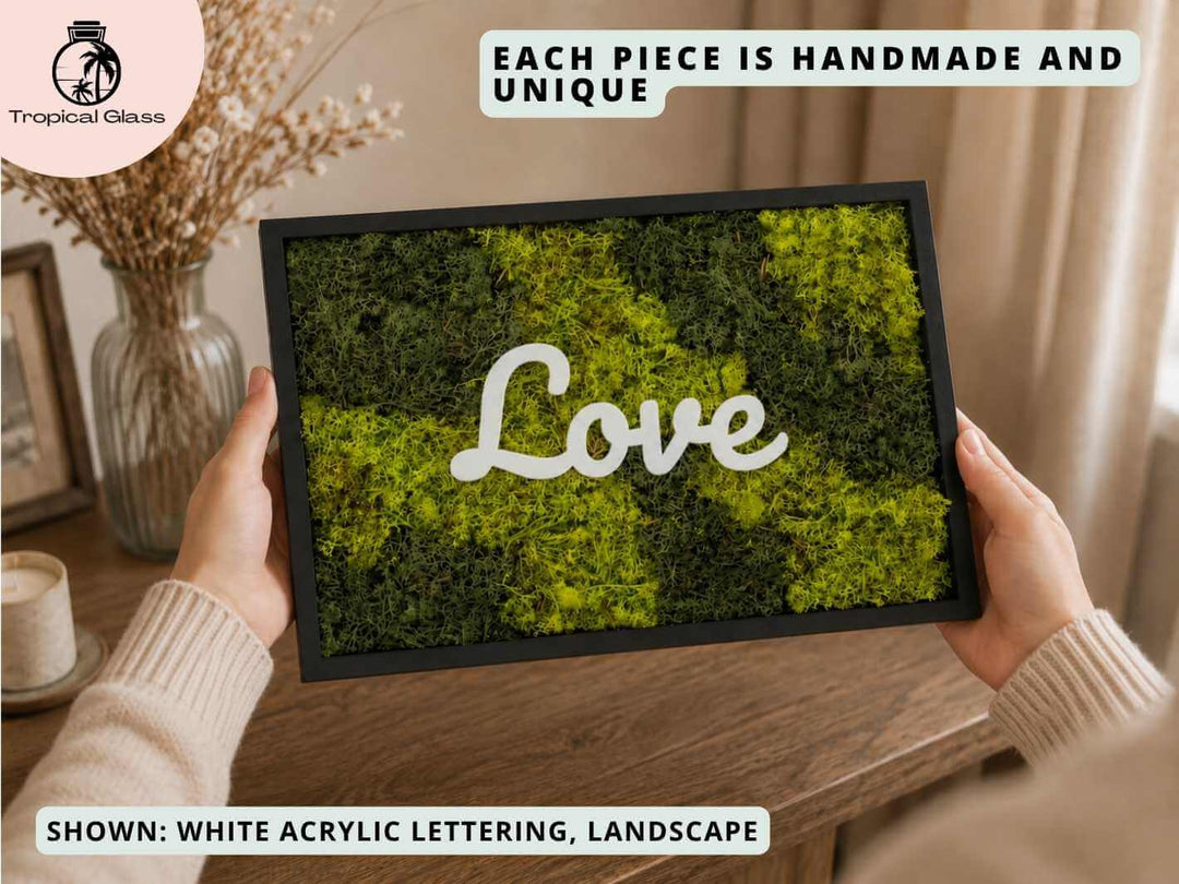 Personalised Rectangle Preserved Moss Frame Wall Art | 39 x 28 cm