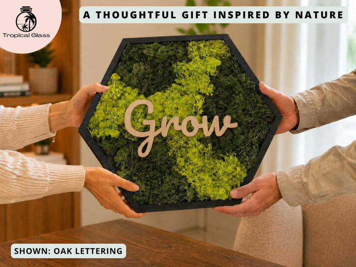 Personalised Hexagon Moss Wall Art 38 x 34 cm