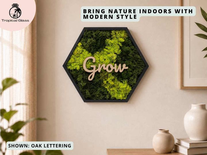 Personalised Hexagon Moss Wall Art 38 x 34 cm
