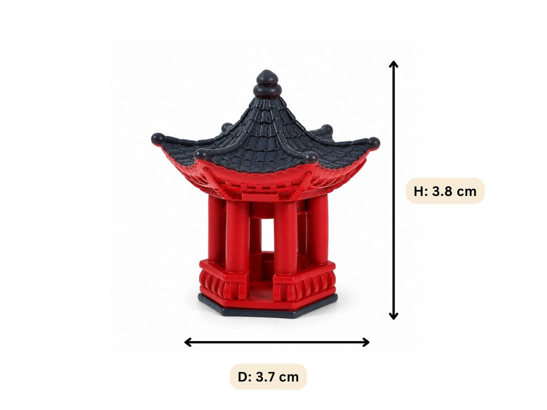 Small Red Pagoda Terrarium Figurine