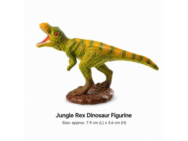 Green Jungle Rex dinosaur figurine for dinosaur themed terrariums and plant displays
