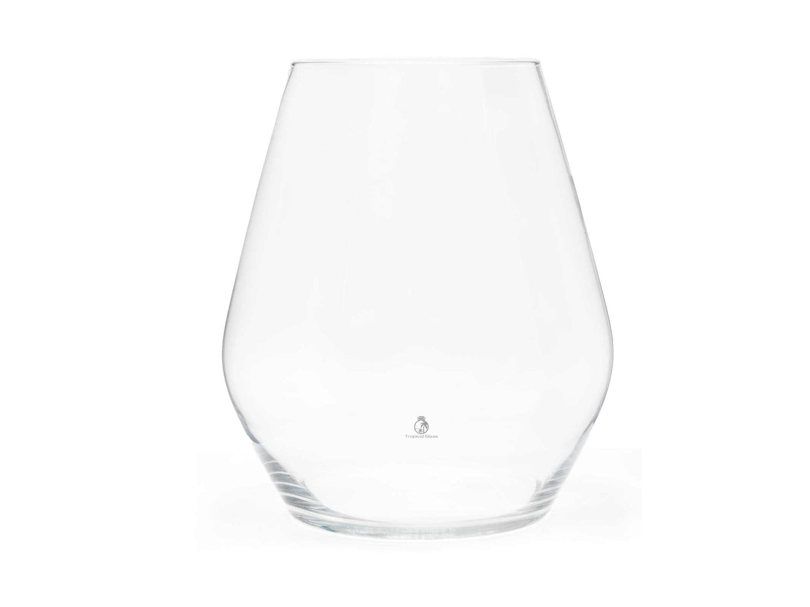  Mouth-blown large open terrarium glass vessel, 35 cm tall, no lid, ideal for succulent and cacti displays.