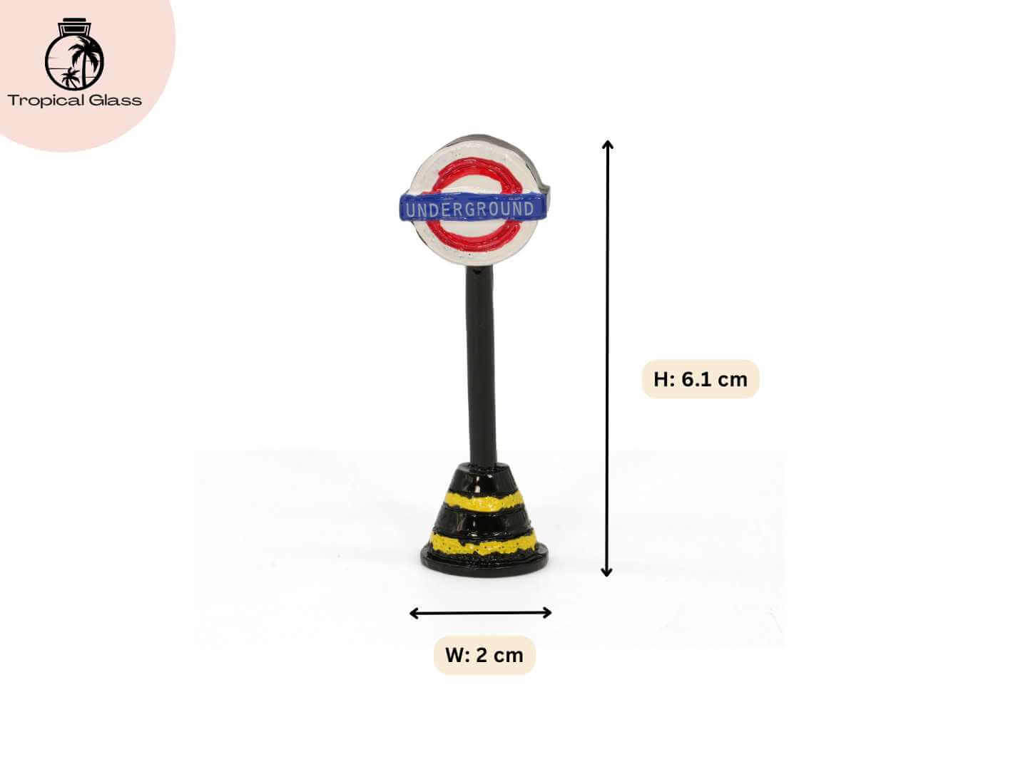 London Underground miniature figurine size details, height and width for terrarium use