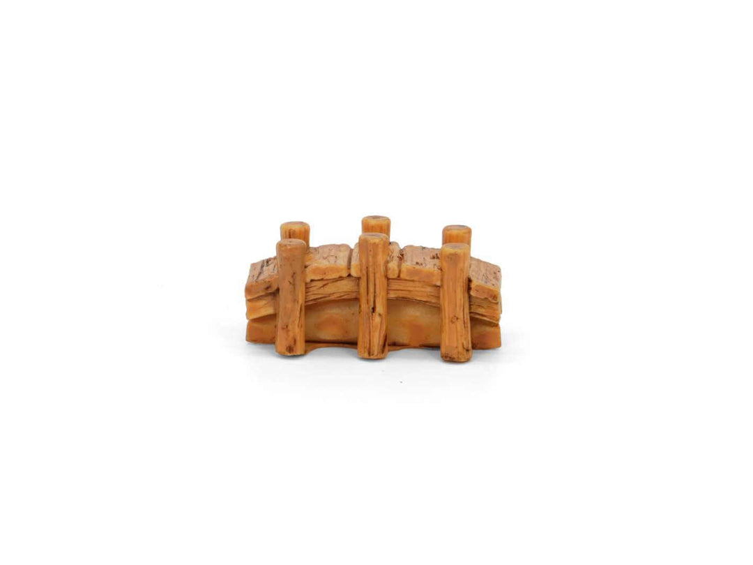 Miniature bridge figurine for terrariums and fairy gardens on a white background