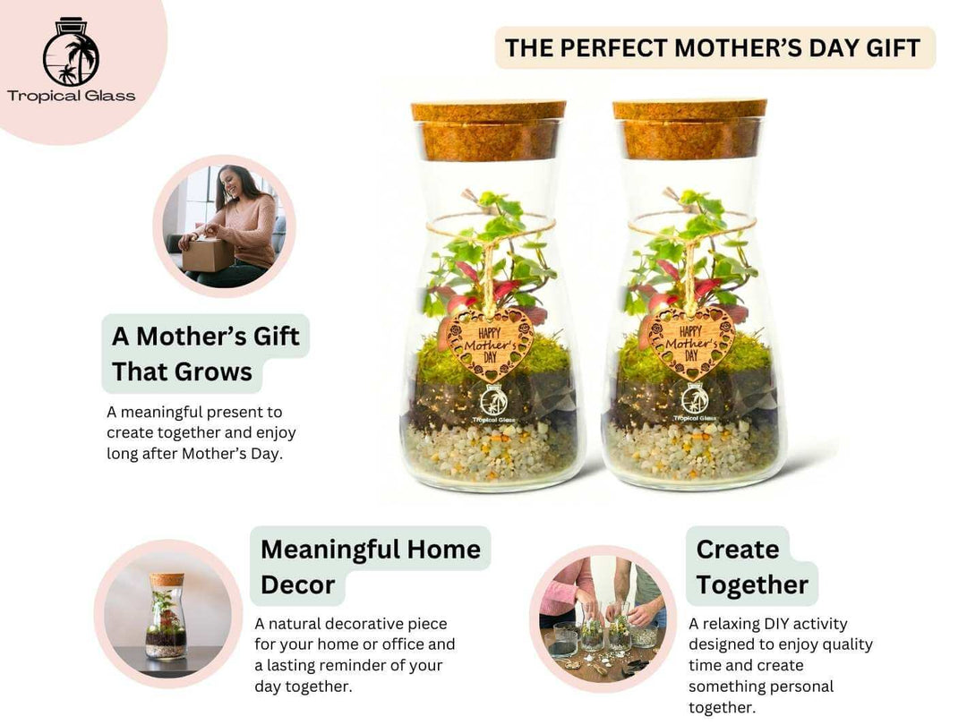 Mother’s Day Edition DIY Terrarium Kit H: 21 cm | 2 x 'Porto'