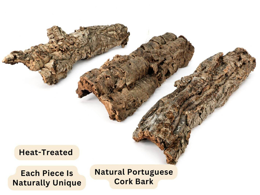 Two rustic cork bark pieces ideal for natural vivarium and bioactive enclosure setups