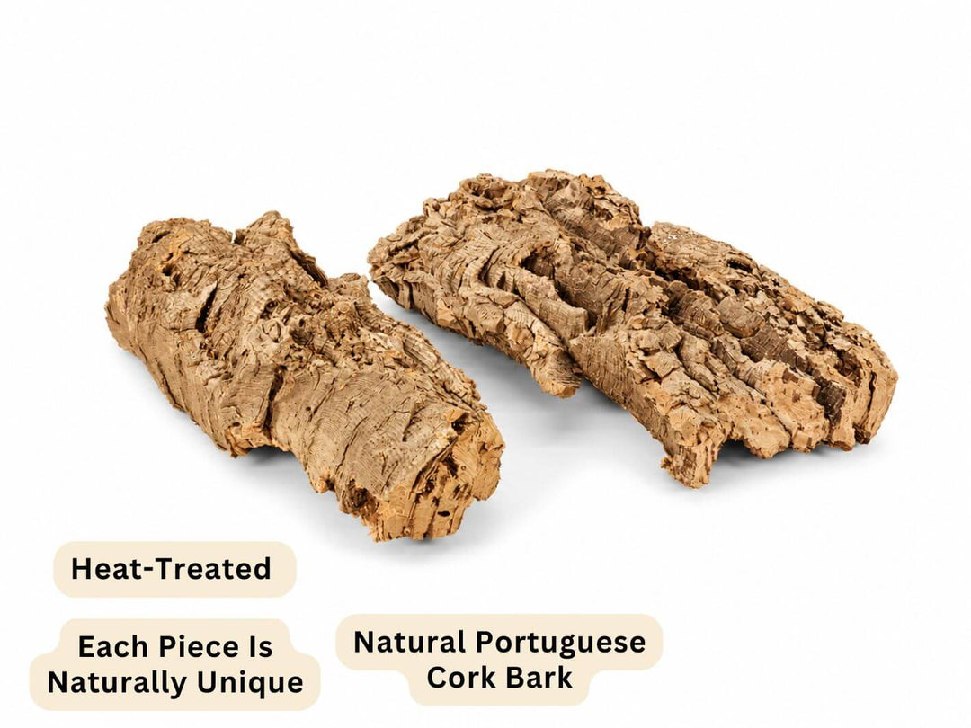 Heat-treated natural Portuguese cork bark pieces, each piece naturally unique