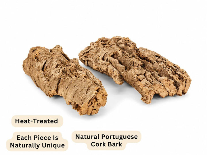 Heat-treated natural Portuguese cork bark pieces, each piece naturally unique