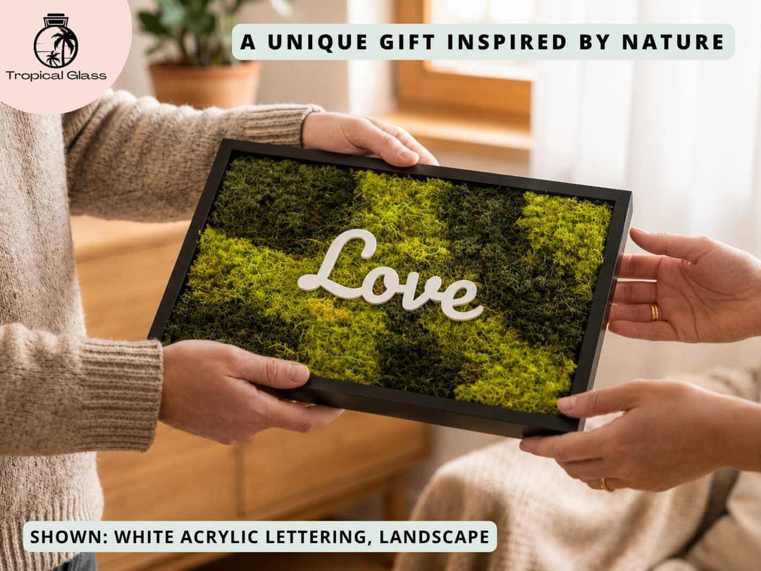Personalised Rectangle Preserved Moss Frame Wall Art | 39 x 28 cm