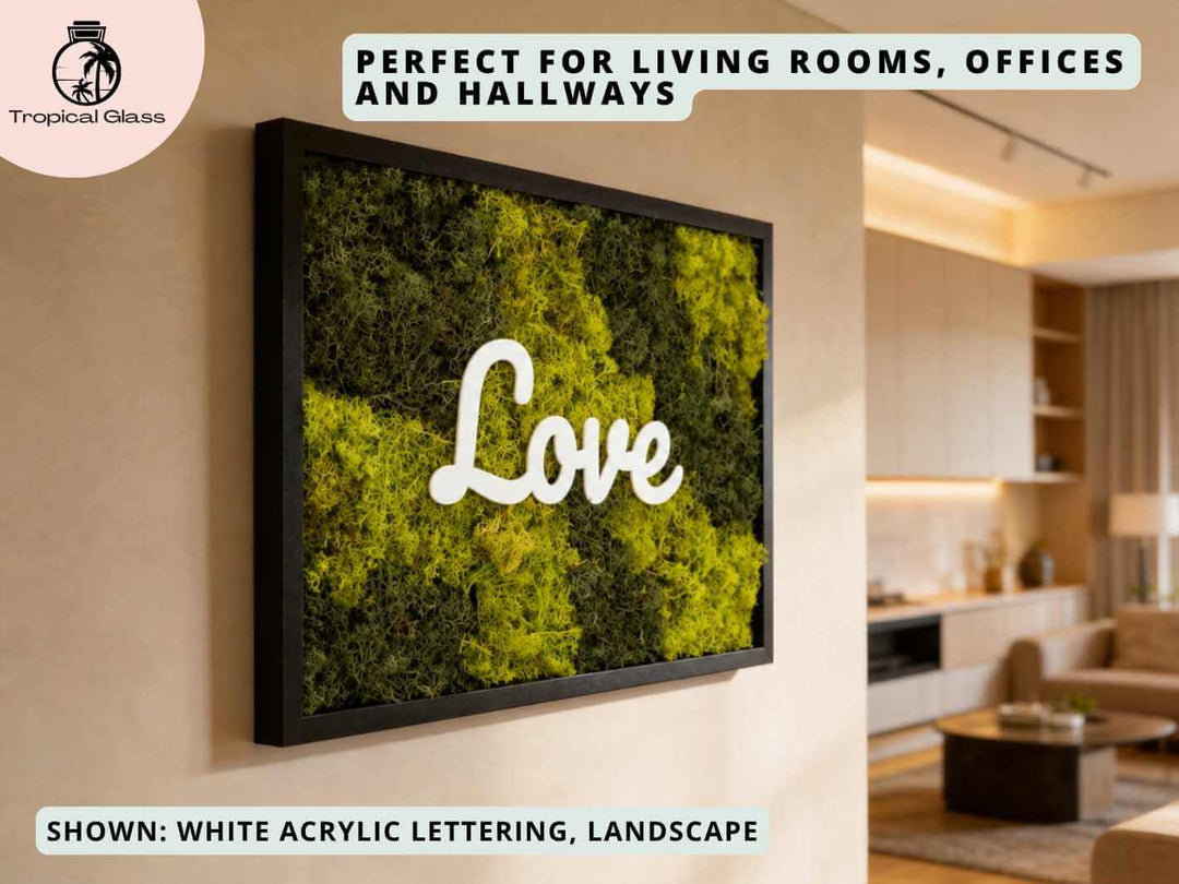Personalised Rectangle Preserved Moss Frame Wall Art | 39 x 28 cm