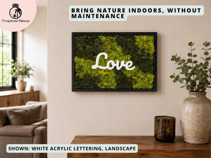 Personalised Rectangle Preserved Moss Frame Wall Art | 39 x 28 cm