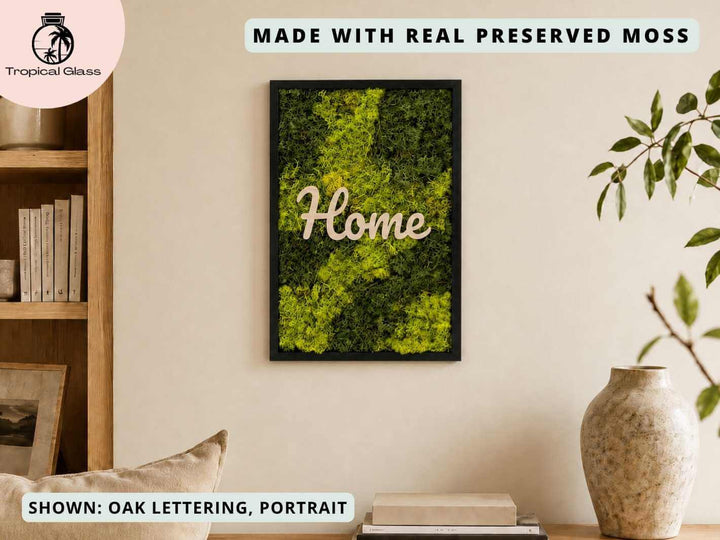 Personalised Rectangle Preserved Moss Frame Wall Art | 39 x 28 cm
