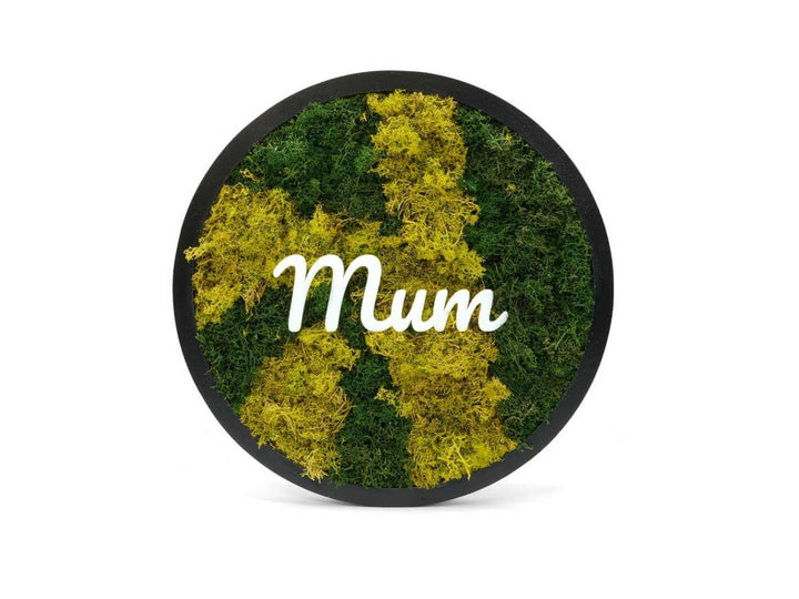 Personalised Round Preserved Moss Frame Wall Art | 38 cm