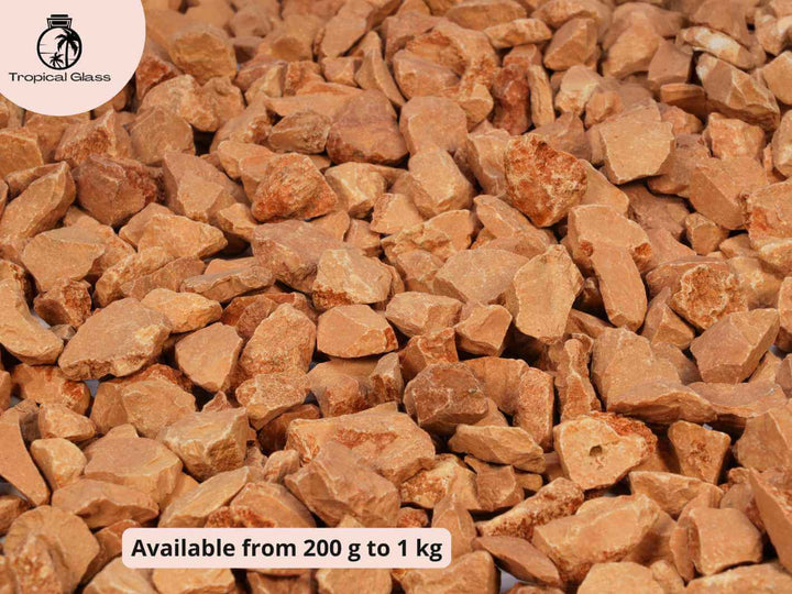 Natural salmon decorative chippings close up showing 12–16 mm pink gravel stones