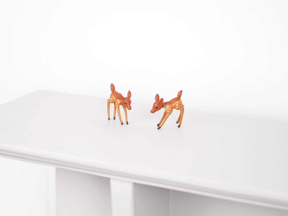 Small deer figurine, ideal for woodland-themed terrariums, dioramas, and fairy garden decorations.