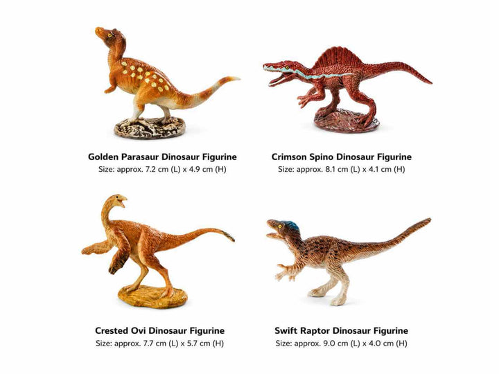 Assorted mini dinosaur figurines for creating playful terrarium and fairy garden scenes
