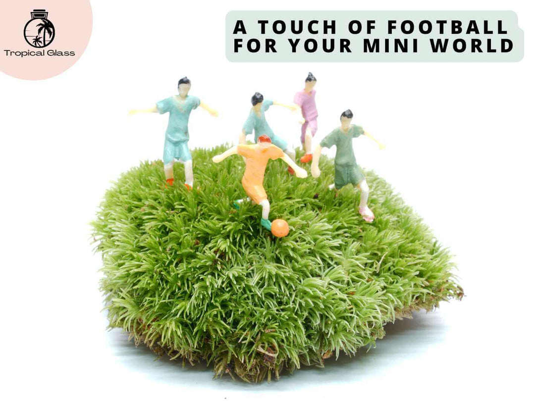 Mini football player figures for dioramas and decorative mini landscapes