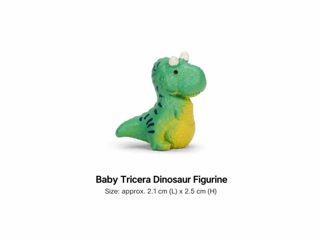 Cute blue Baby Tricera dinosaur figurine for terrariums, fairy gardens and plant pots