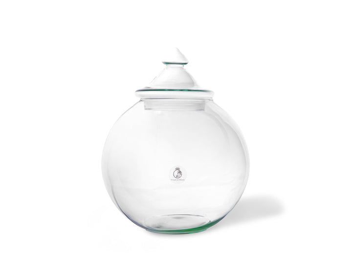 Closed Round Terrarium Container with Glass Lid | H 30 cm - Tropical Glass