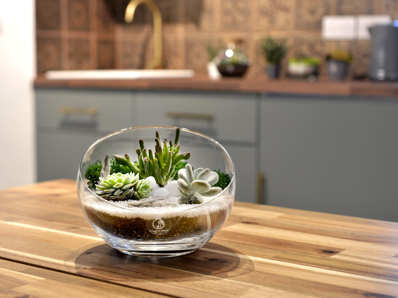 Large Angled Glass Vessel | H 16 cm - Tropical Glass